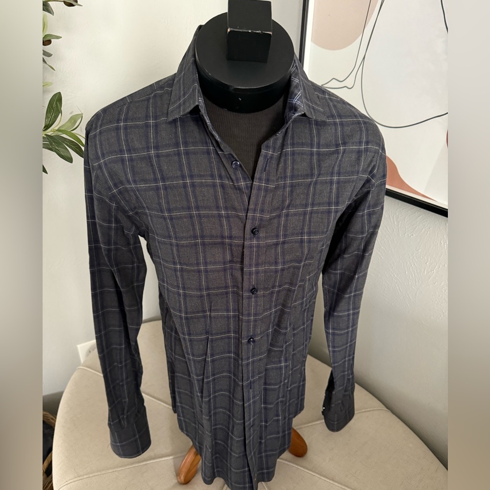 Men's Navy Checkered Shirt